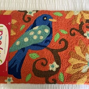 Jellybean Orange and Blue Bird Door Mat